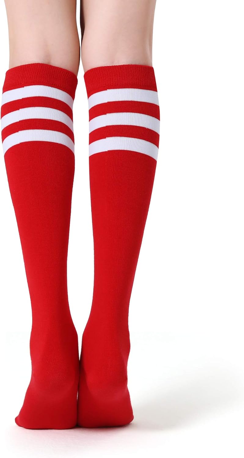 FITRELL Women's Knee High Socks Outdoor Sport Athletic Socks Casual Stripe Tube Socks 1-4 Pack - Image 5